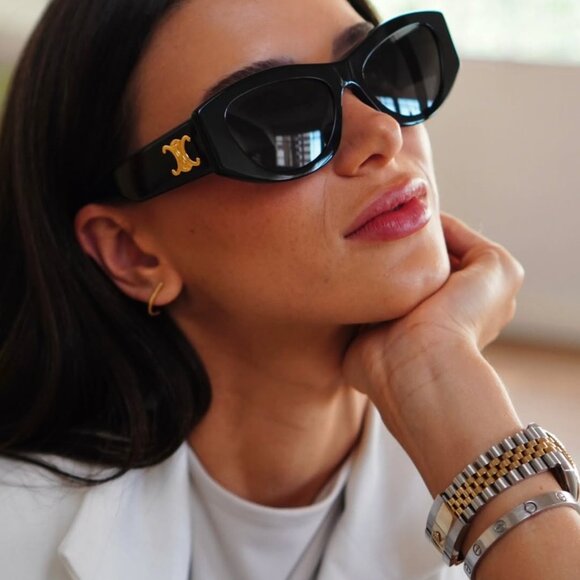 Celine CL40308U 57B TRIOMPHE Cat Eye Sunglasses - Beige/Grey Gradient - Picture 7 of 13